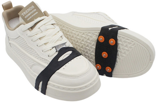 防滑冰爪前掌套 簡易5圓釘 (1雙) 男女通用款 i-style居家生活 AE10411, 黑色