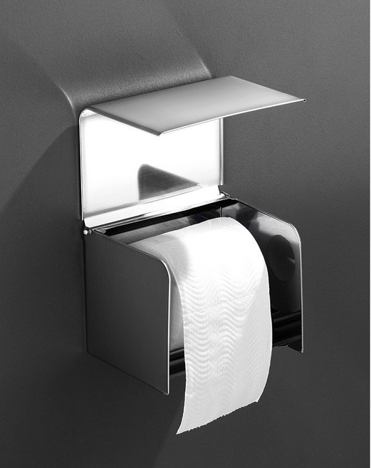 청결생활 화장실 무타공 방수 휴지걸이 강력접착식, 메탈실버, 1개