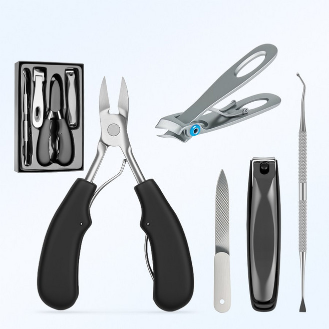 스테인리스 네일케어 5종 두꺼운 발톱 니퍼, 1세트, 은백색