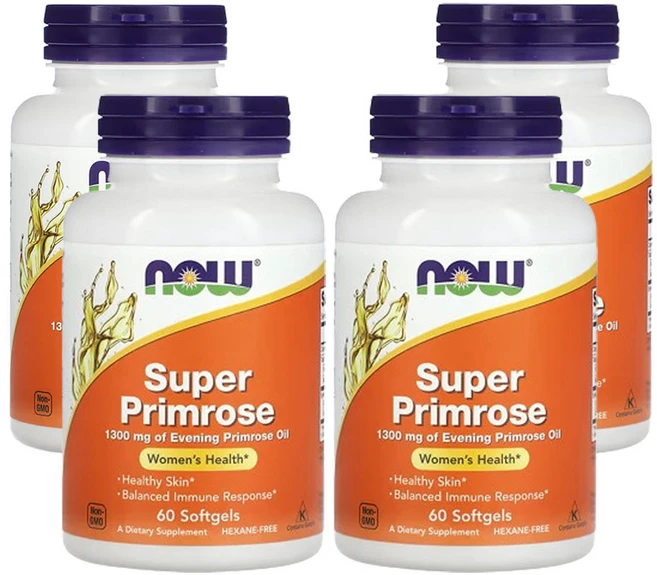 나우푸드 Super Primrose 달맞이꽃오일 1 300mg 소프트젤 60 정, 60정, 4개 - 쿠팡
