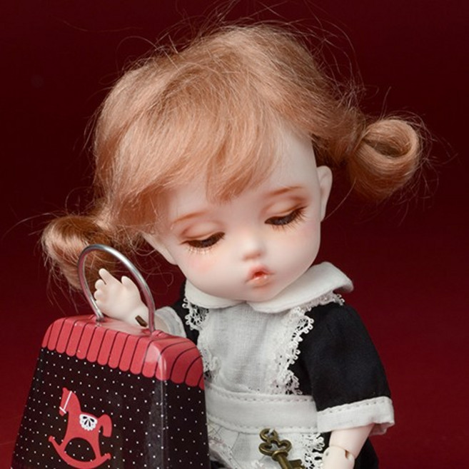 돌모아 구체관절인형 가발 16cm 포켓 모헤어 귀염 만두머리 다크핑크 (5) Guyomi Mohair Wig (D Pink), 1개