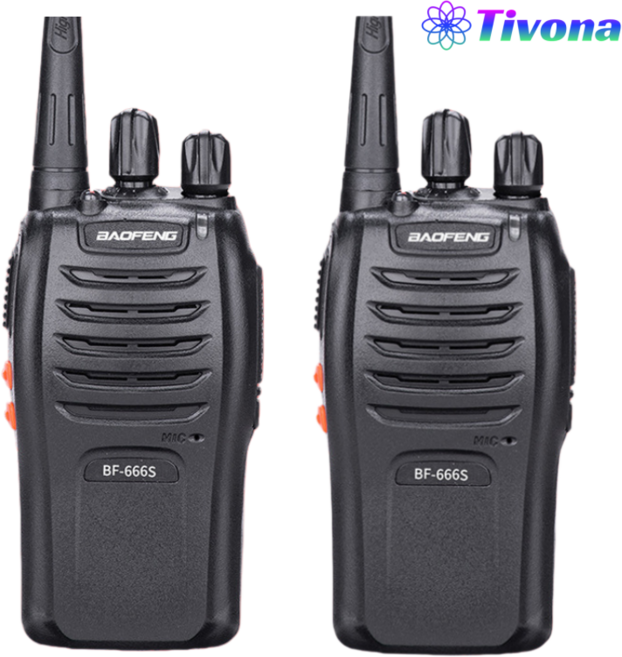 Tivona 휴대용 소형 무선 무전기 생활무전기 초소형 야외활동 워키토키수 고성능무전기, 1세트, bf666s