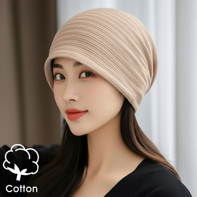 부드러운 비니모자 항암모자 사계절 순면 남녀공용 통기성 좋은 편한모자