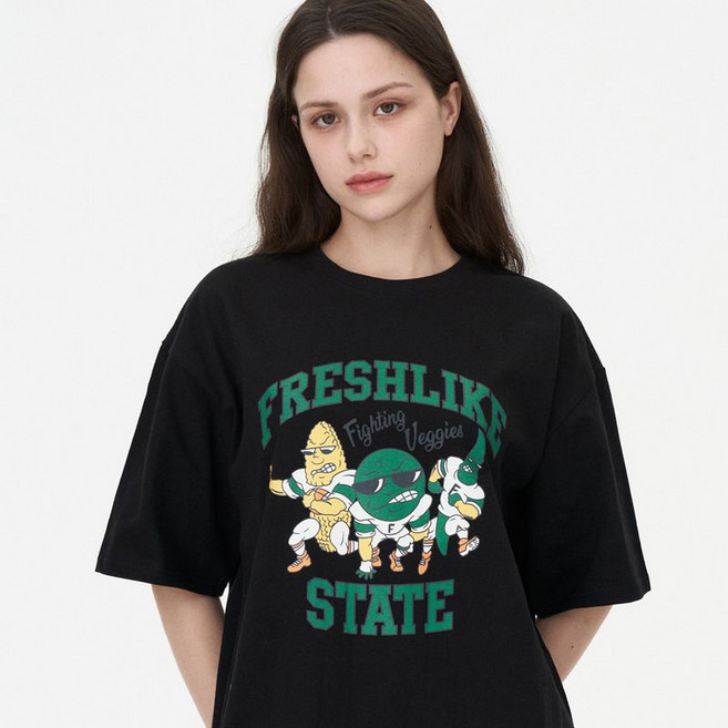 더매드문 베지터블 통기성 오버핏 반팔 티셔츠