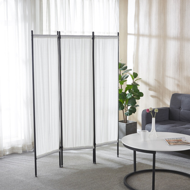 나인홈 패브릭 파티션 접이식 인테리어 가벽 가림막 3단, 화이트