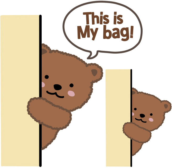 (1+1) 스마일 데이지 DIY 캐리어 꾸미기 빅사이즈 대형 방수 리무버블 스티커, 곰돌이베어+말풍선, 25cm+30cm