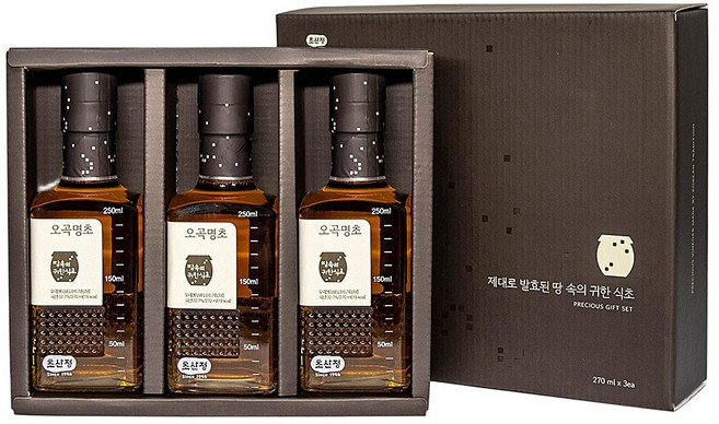 한상준 명인 오곡명초 천연 발효식초 자연발효 오곡 270ml 3개