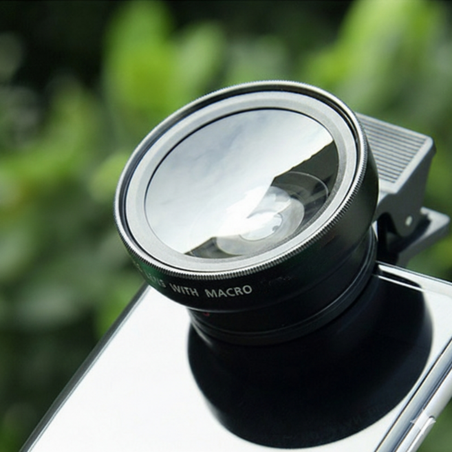 유틸리티룸 스마트폰 집게형 광각 렌즈 0.45X, 1개, 블랙