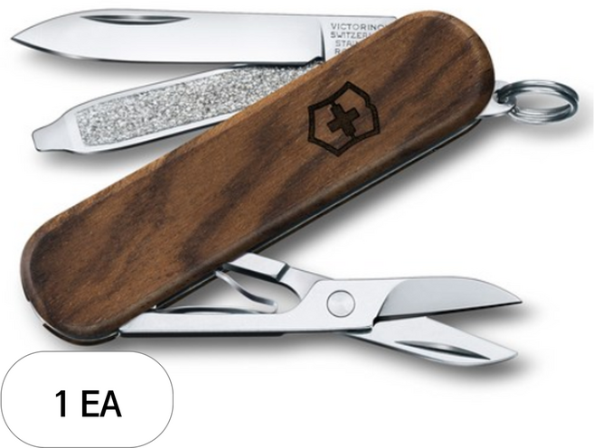 빅토리녹스 클래식 SD 우드 스몰 포켓 아미 나이프 0.6221.63, 브라운, 1개