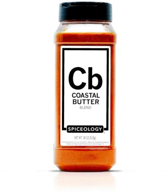 Spiceology 파우더 가루 분말 스파이슬로지 코스트럴 버터 시즈닝 고소한 해산물 향신료 블렌드 레몬 마늘 파프리카 포함 구운 생선 조개류 채소 옥수수에 이상적 18온스, 1개