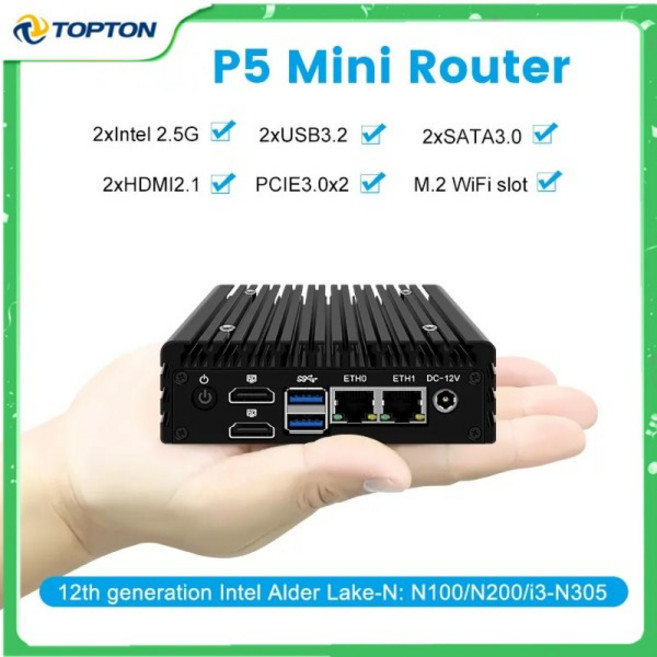 2025 Topton X86 P5 2x i226-V 팬리스 미니 방화벽 서버 12세대 Intel i3-N305 N100 DDR5 4800MHz HDMI2.1, 04 Intel Core i3-N305, 07 8GB DDR5 256GB NVMe