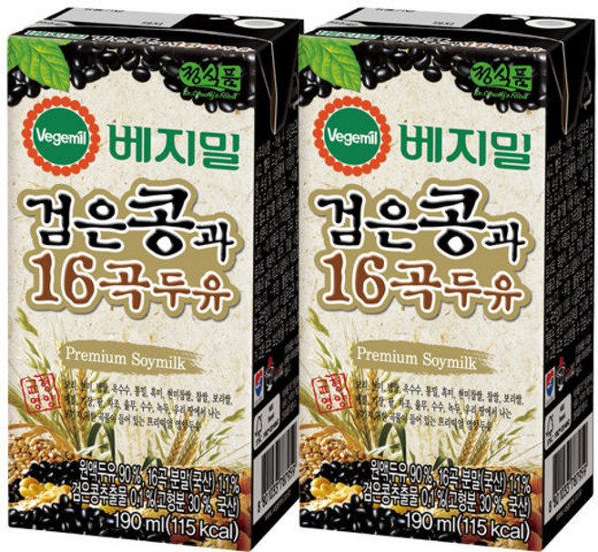 검은콩과16곡두유베지밀 190MLx24입정식품, 190ml, 24개