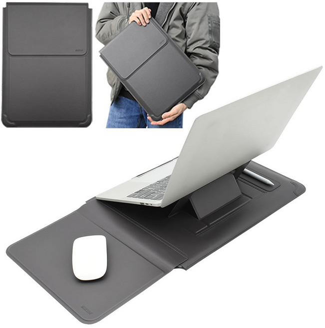 노트북 거치대 파우치 삼성 갤럭시북5프로 360 LG그램 맥북 13인치 14인치 15인치 16인치 17인치, 다크그레이