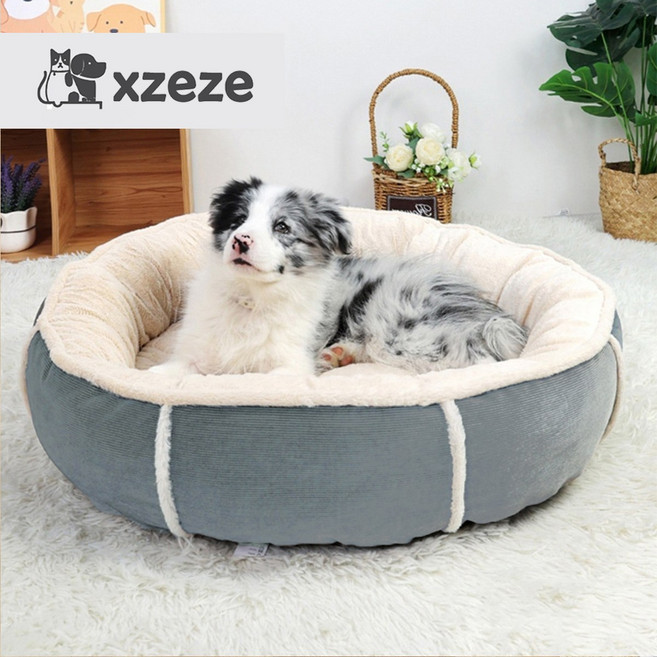 강아지 방석 사계절 꿀잠 쿠션 침대, 1개, 푸른색