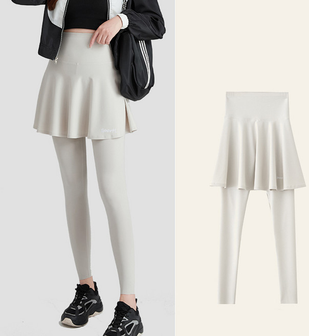 자칠 하이웨스트 요가레깅스 9부 치마팬츠 여성 데일리 스포츠