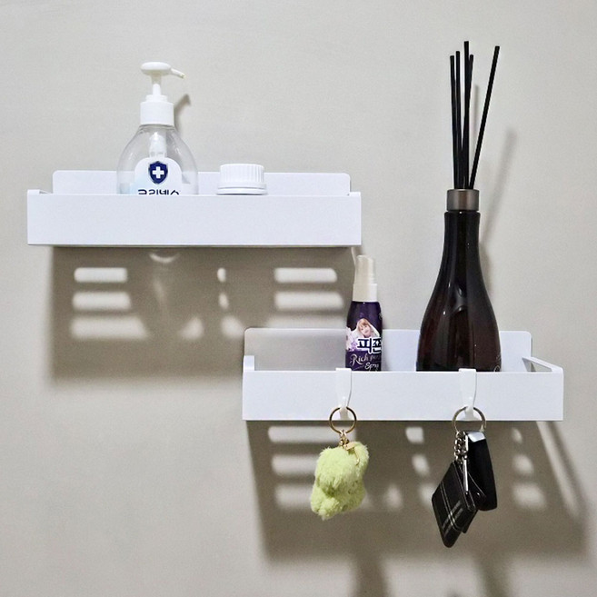 루미윤 자석 수납함 현관문 냉장고 세탁기 자석선반, 2개, 화이트