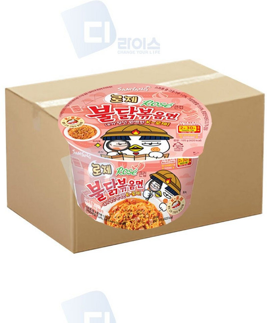 삼양 로제불닭볶음면 큰컵 16개 ssf047CI, 1개