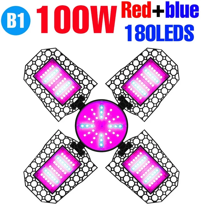 150W 풀 스펙트럼 LED 변형 가능한 성장등 E27/E26 실내 식물 재배 램프 온실 텐트 채소 수경재배 보조 조명, 11 B1 Red Blue 100W, 1개