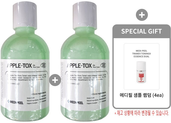 메디필 닥터 애플 톡스 포어 토너 500ml 1+1(본품2개) + 메디필 샘플 랜덤 4매, 1개