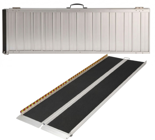 휠체어경사로 휠체어 이동식 슬로프 접이식 경사로발판 1820mm, 1개, silver