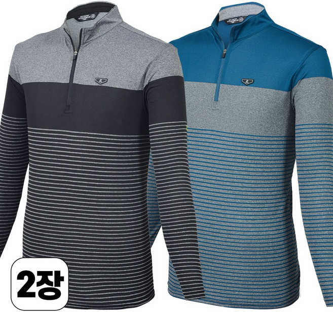 워킹맨 1+1 봄 가을용 남성용 스트리프 데일리 스판 집업 긴팔티셔츠 일상복 외출복 아웃도어 아빠 옷 A241