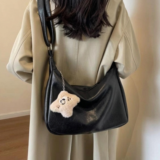 MHJINA 브레드 빈티지 레더 크로스백 아이패드 보부상 가방