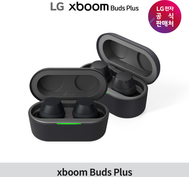 [신제품] 엑스붐 버즈 플러스 XBOOM BUDS PLUS / 블루투스 무선 이어폰 노이즈 캔슬링 LG그램 호환 동글 페어링 UV살균 99.9%, 블랙