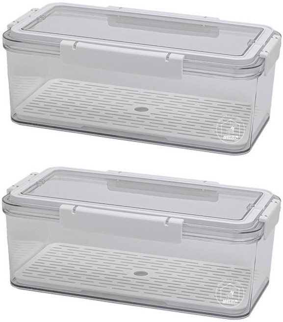 살림공간 채반용기 야채 보관 밀폐용기 냉장고 정리, 대형, 2개