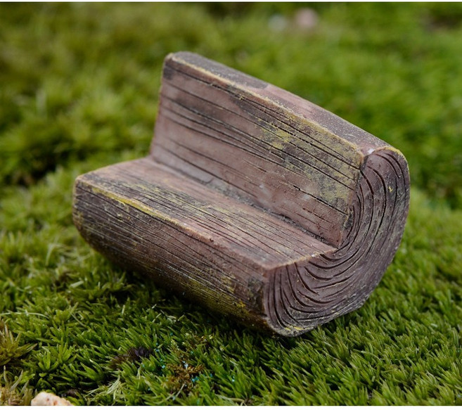 【微景小舖】微景觀 木凳子 公園椅 多肉植物 苔蘚盆栽擺件 DIY花盆裝飾 園藝造景擺件 拍攝道具, 1個, 單入