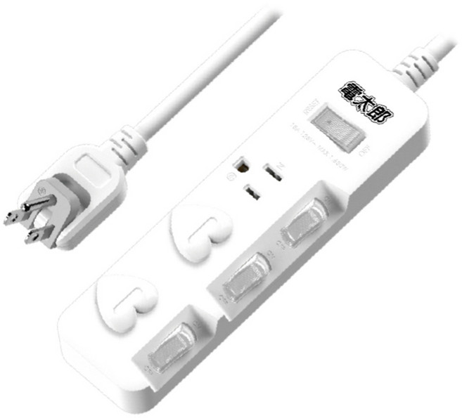 電太郎 任意轉 4切3座3P延長線 KON-343V, 1個, 15尺KON-343V