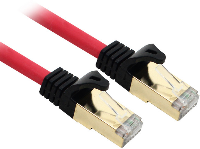 넥시 CAT7 S-STP 랜선 UTP 인터넷 랜케이블, 0.3m, 레드, 1개