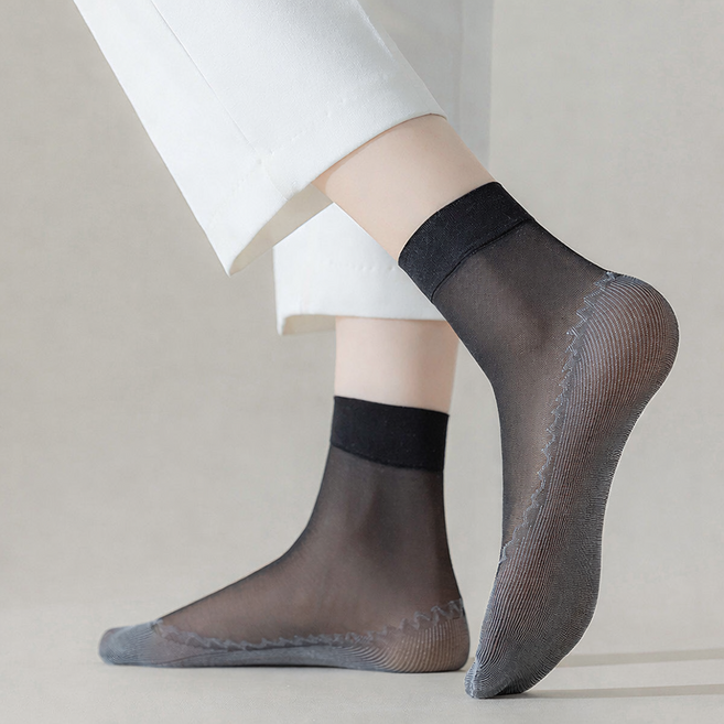 발목 스타킹 양말 여성 시스루 덧신 일체형 발바닥 보강 삭스 10켤레