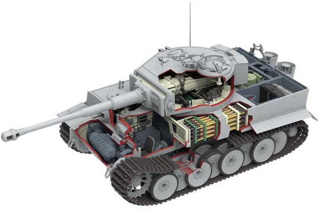 라이필드 프라모델 Tiger I Standard/Cut away part 2in1 1/35 RM-5100, Tiger I + 도구 세트, 1개