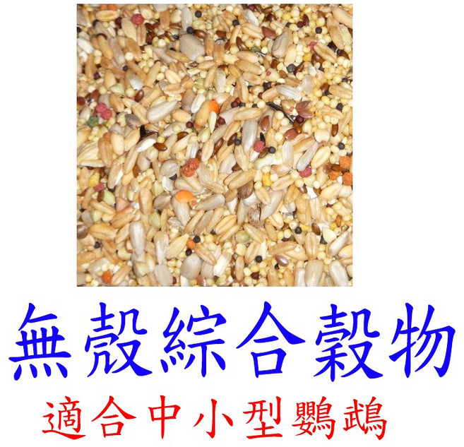 ＊來成鳥園＊無殼鳥飼料-中小型鸚鵡綜合無殼穀物有瓜子仁 虎皮 牡丹 玄鳳 和尚 月輪 金太陽等, 1個, 飼料-綜合無殼穀物-500克-多份裝一袋