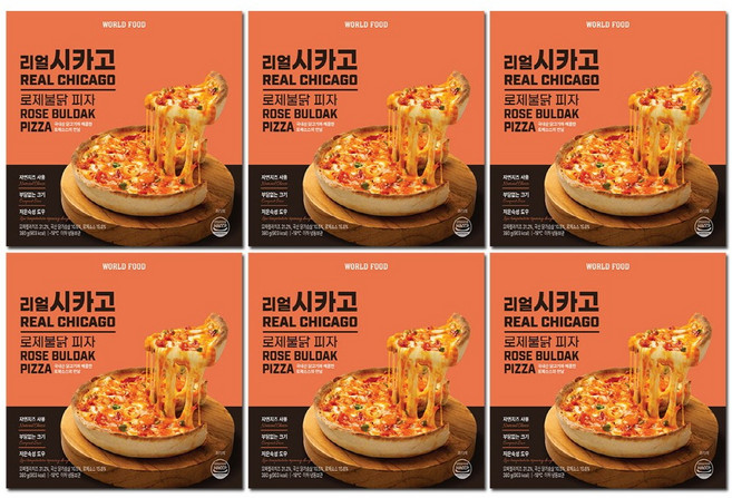리얼 시카고피자 로제불닭 6판 세트, 6개, 380g
