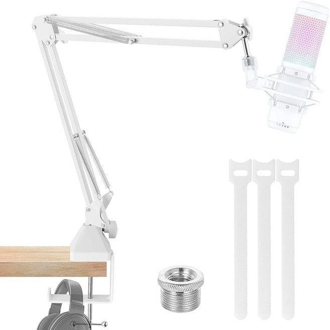 EmJTao QuadCast S HyperX QuadCast QuadCast S-RGBUSB 붐 암 마이크 스탠드 용 조정, 기본 모델명/품번, 화이트, 1개