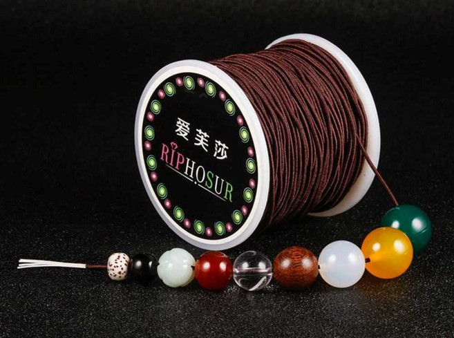 프롬윤슬 염주줄 불교용품 합장주 실 만들기 탄성, 1개, 갈색 로프 1.0mm 20m