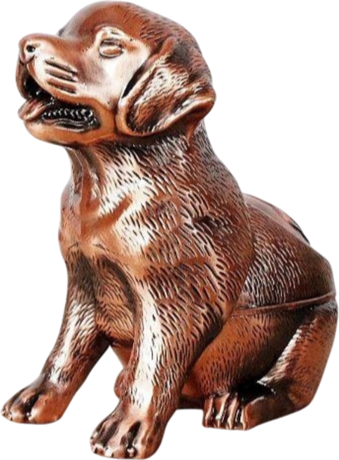 復古造型菸灰缸 桌面擺飾, 小狗-紅古銅, 1個