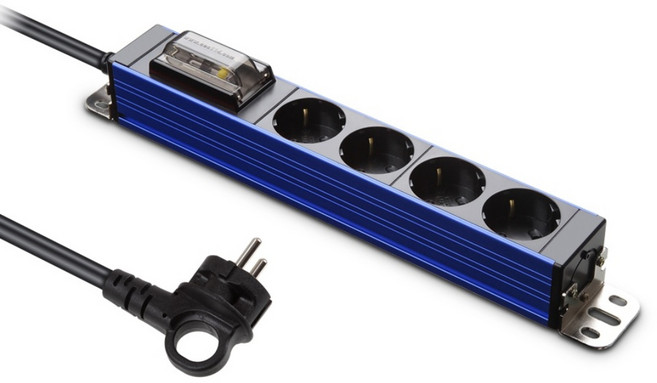 현대일렉트릭 서버탭 알루미늄 고용량 멀티탭 4구 HDSVAL-GN43B, 3m, 스페이스블루, 1개