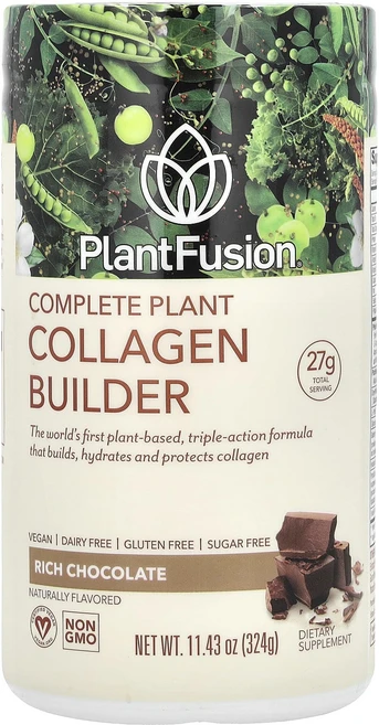 몸관리하세요 겨울입니다 PlantFusion 완전한 식물 콜라겐 빌더 리치 초콜릿 324g(11.43oz) 특별관리진행, PlantFusion완전한식물콜라겐빌더리치초콜릿324g, 324g, 1개 - 쿠팡