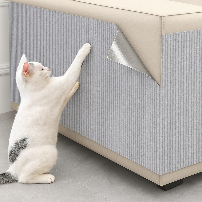 PridePage 잘라쓰는 부착식 고양이 스크래쳐 대형 200x40cm, 1개, 그레이