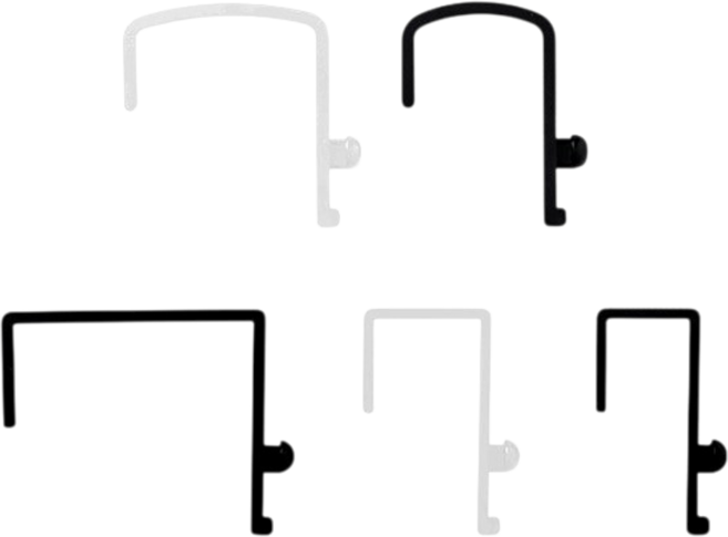 책상파티션정리 메탈후크형 선반걸이 2개입, 46mm 블랙