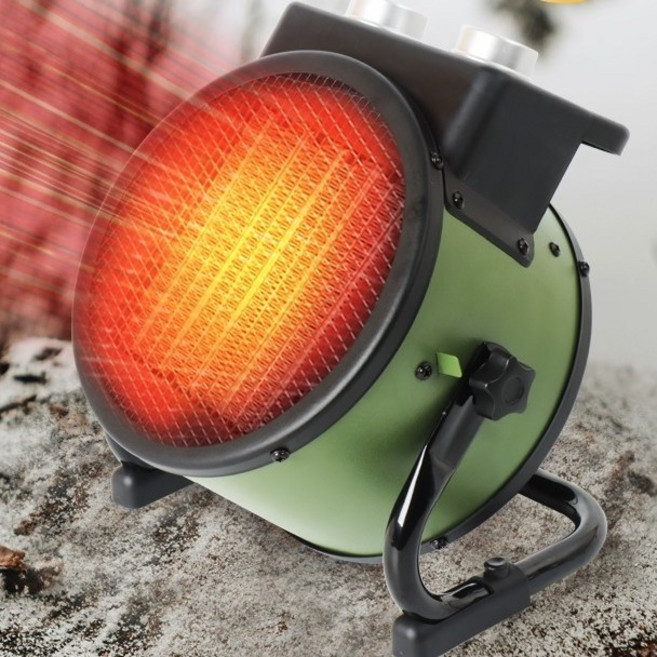 초강력 공업용 PTC 온풍기 소형 팬히터 온풍기 소형 난방기 업소용 전기히터 미니 열풍기 송풍 3000W, 그린