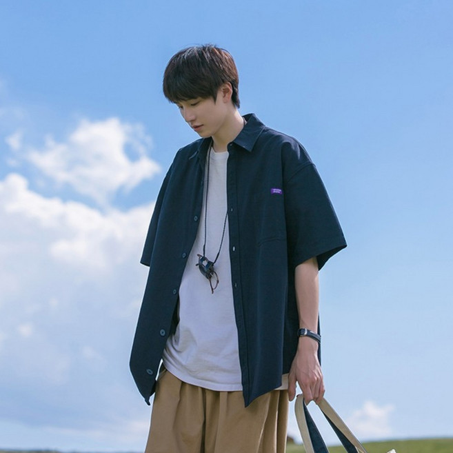 스타일닥터 여름 남성 오버핏 반팔티 구김없는 와이셔츠 코트 빅사이즈