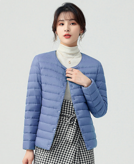 Connect LINK 여성용 몸매보정 다운핏 라운드넥 이너 경량패딩