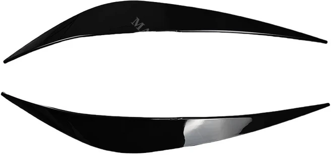 BMW 1 시리즈 F40 해치백 2019-2024용 전조등 눈썹 커버 2개 에어벤트 사이드 스플리터 3D 스티커 트림, 02 Shiny Black