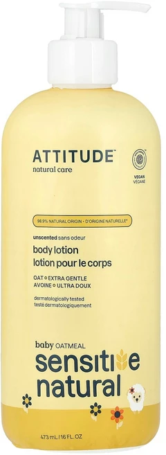 ATTITUDE 베이비 오트밀 센서티브 내추럴 바디 로션 무향 473ml (16 fl oz) ATT-60856, ATT60856, 1개 - 쿠팡