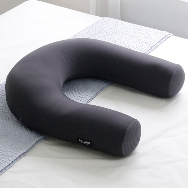 폴랑 U자형 숏 바디필로우 무지 소형 안고자는 수면 꿀잠 베개, 숏 바디필로우(챠콜)