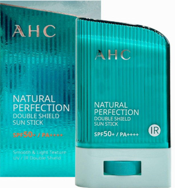 AHC 내추럴 퍼펙션 더블쉴드 선스틱 [초록] SPF50+/ PA++++ 썬스틱 / 톤업 / 워터푸르푸/ 선크림/ 스틱 선크림/ 자외선 차단 / 하늘색 제형 22g 1개