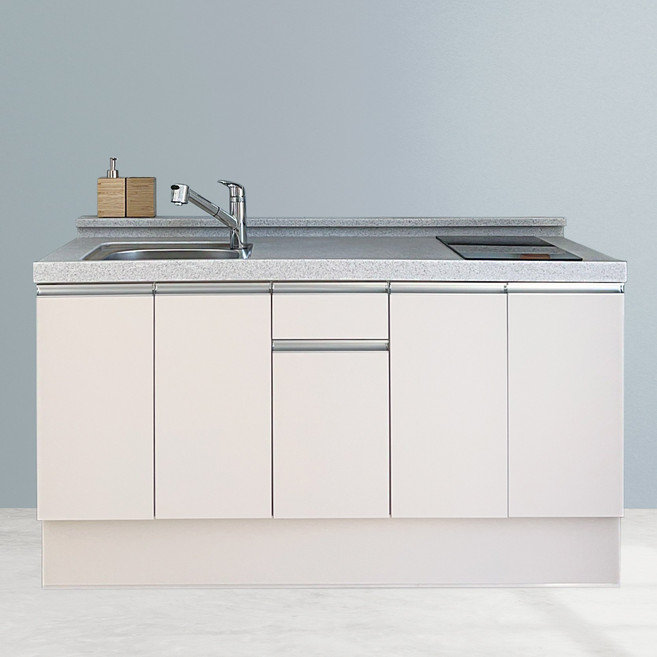 지안데코 인조대리석 싱크대 - 하부장 세트 01 1500A, 유광 화이트, 아티스